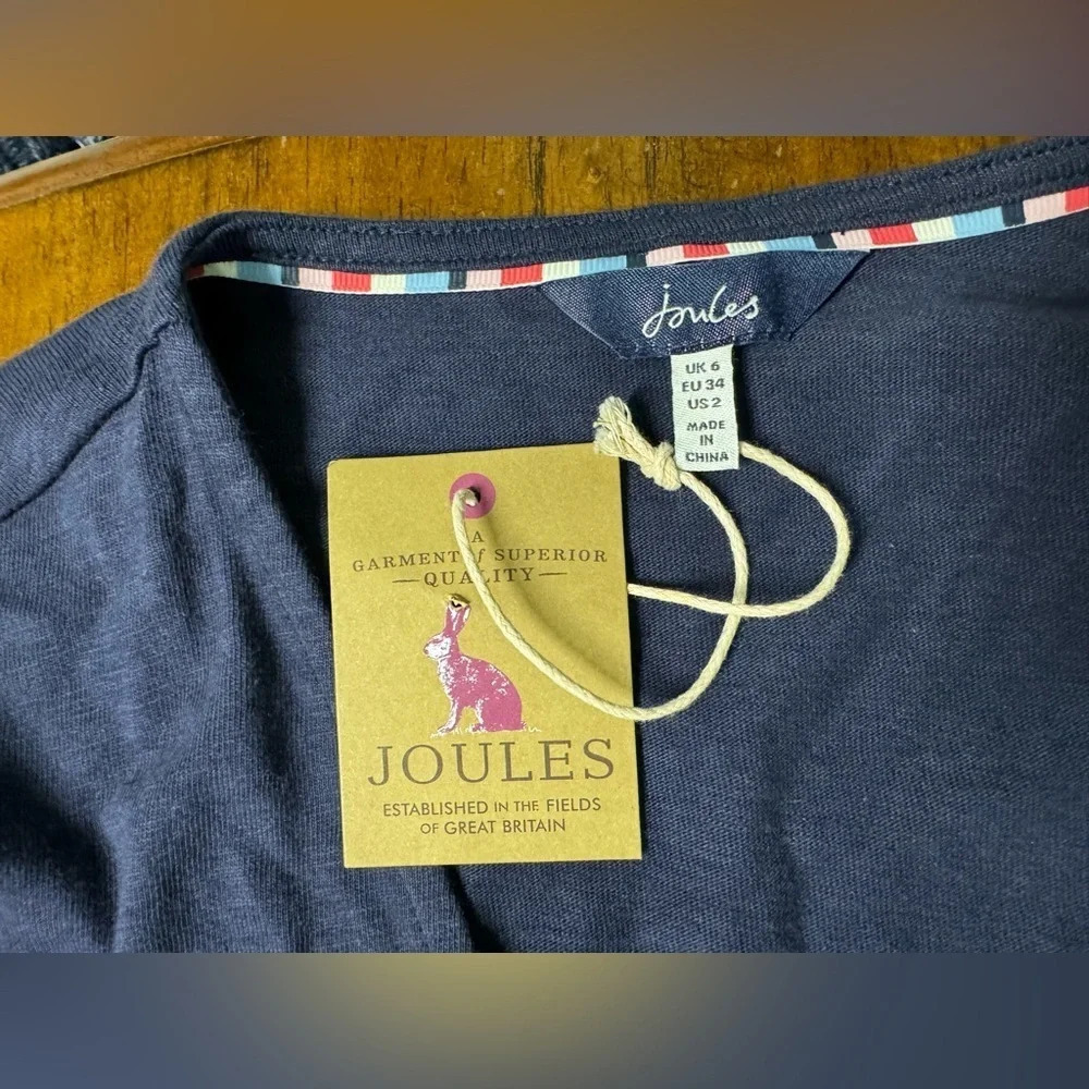 Joules Antonia cotton short sleeve v neck pant jumpsuit Navy Size 2 NWT - Picture 10 of 12